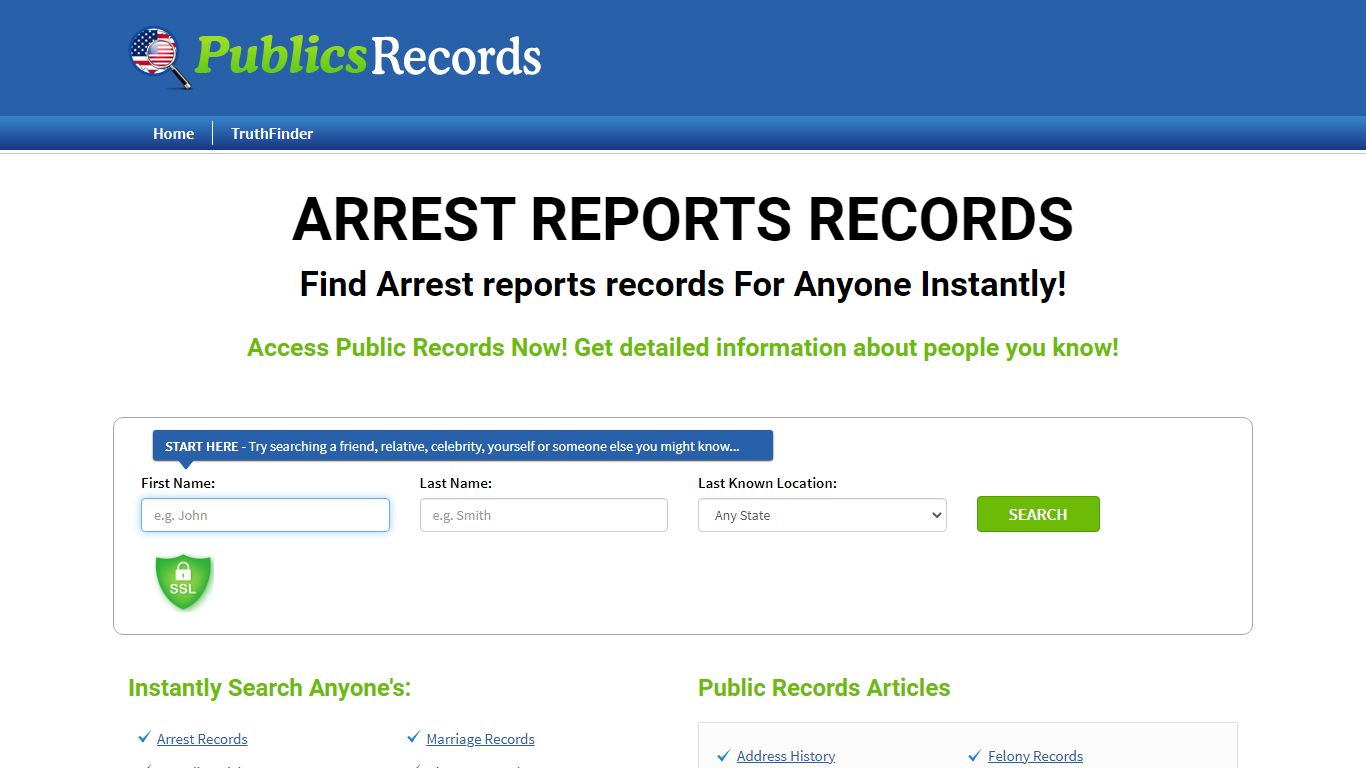 Find Arrest reports records For Anyone Instantly!